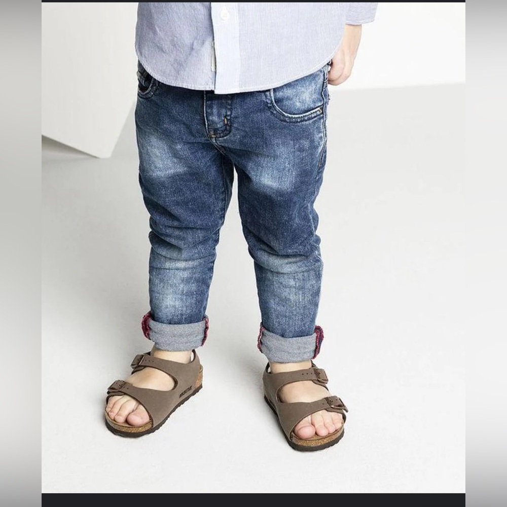 BIRKENSTOCK MILANO LITTLE KIDS Sz 7 GOLD ROSE HARDWARE 2-ADJUSTABLE STRAPS TAUPE